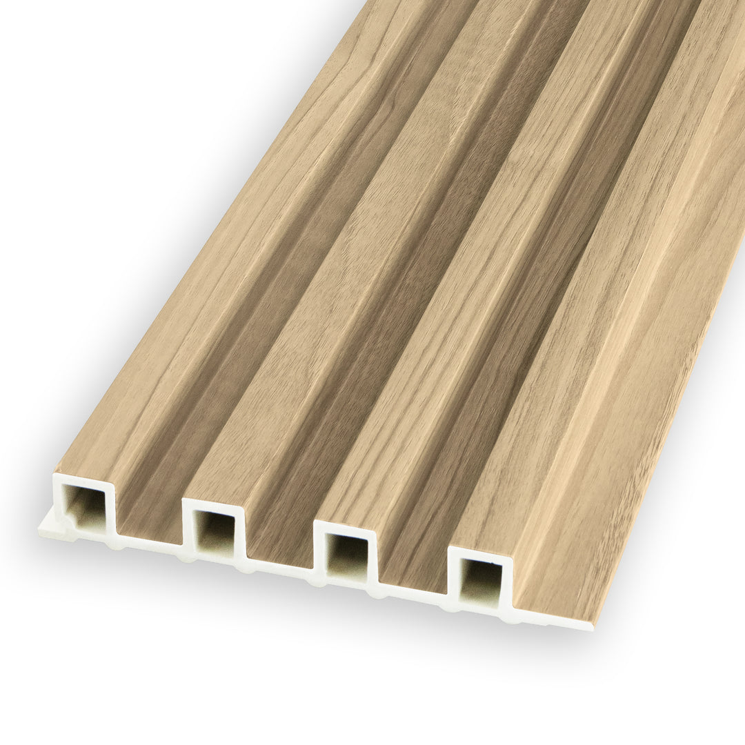 Panneaux cannelés WPC, bois sablonneux, 10 panneaux x 9 pieds de long. 