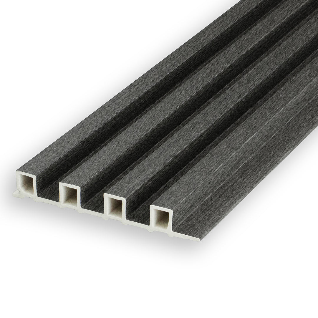 WPC Fluted Panels, Black Ash, 10 Panels x 10 feet long