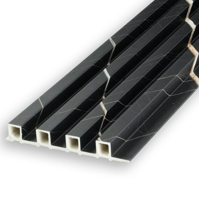 WPC Fluted Panels, Jazz Black, 10 Panels x 9 feet long.