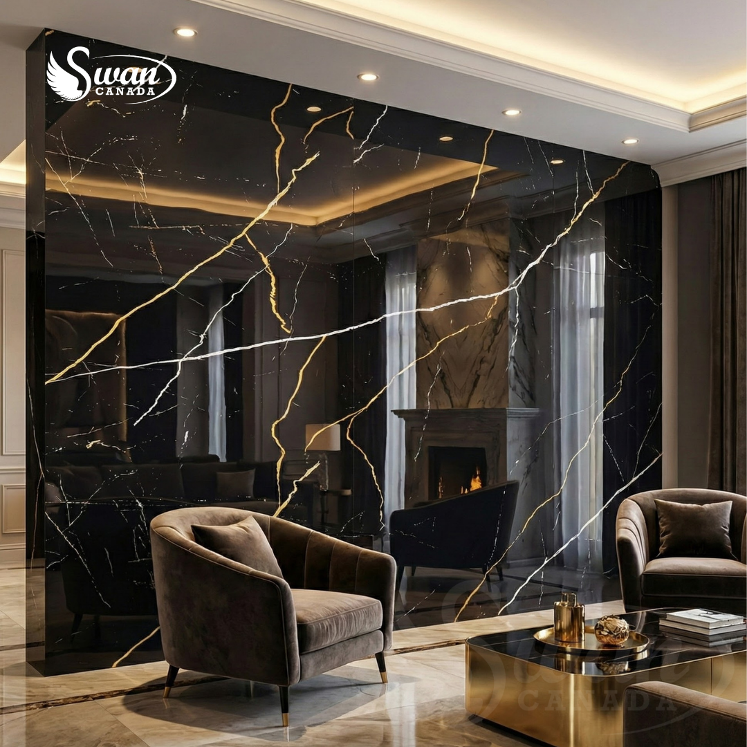 UV Marble Sheets, Royal Obsidian, 1 Sheet, 4 X 9 Feet