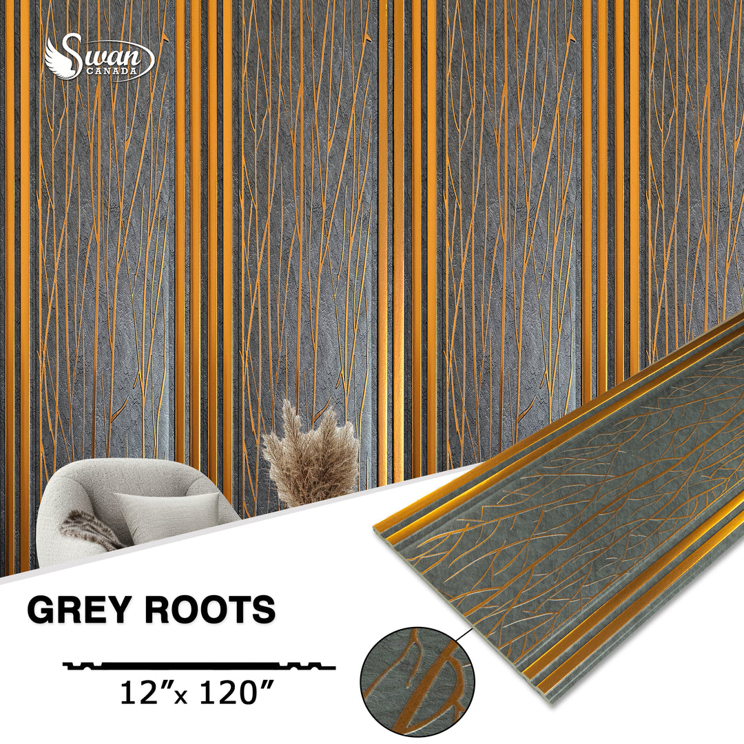 PS Fluted Panels, Gray Roots, 10 Panels x 10 feet long.