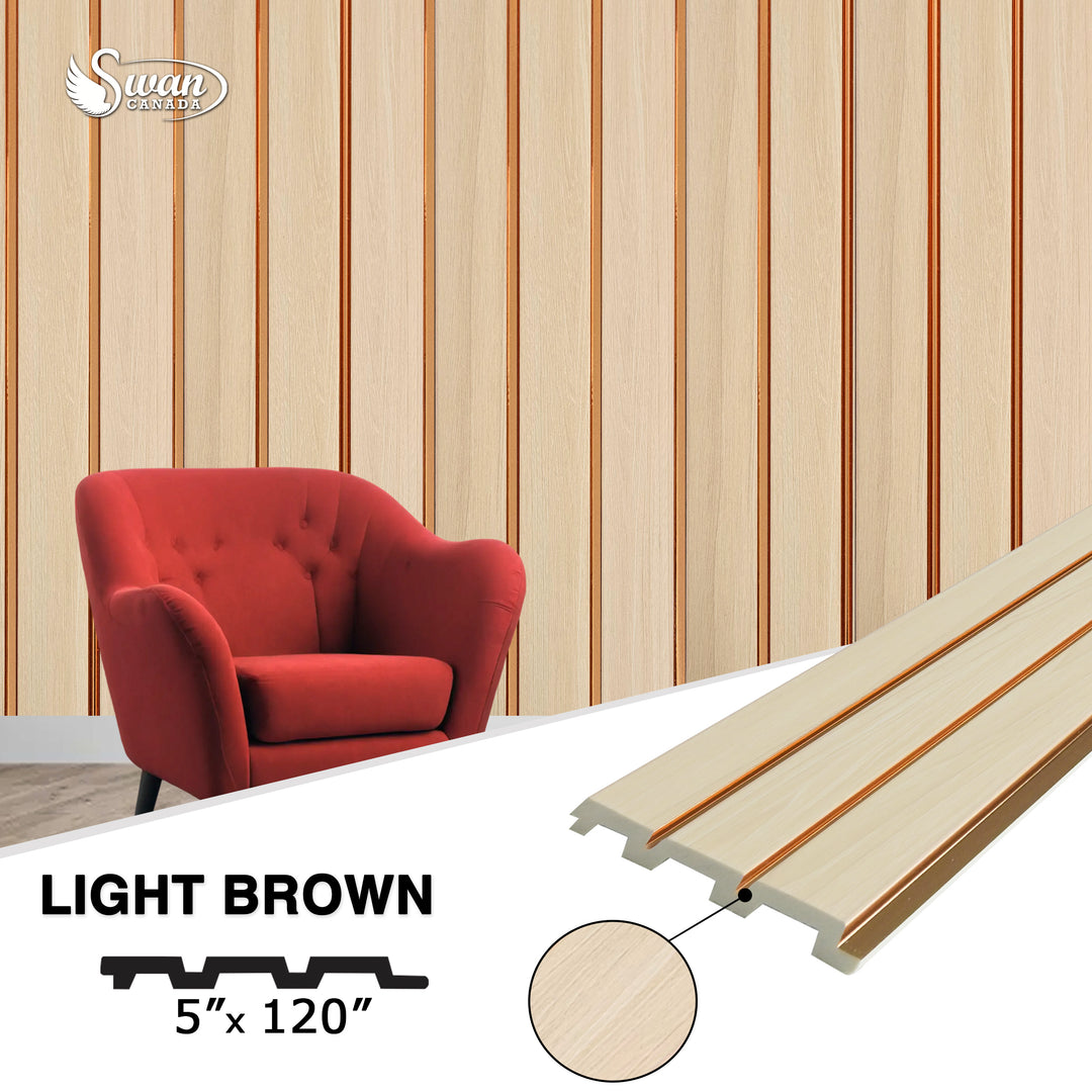PS Fluted Panels, Light Brown, 20 Panels x 10 feet long.