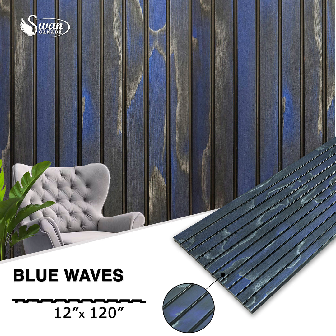 PS Fluted Panels, Blue Flames, 10 Panels x 10 feet long.