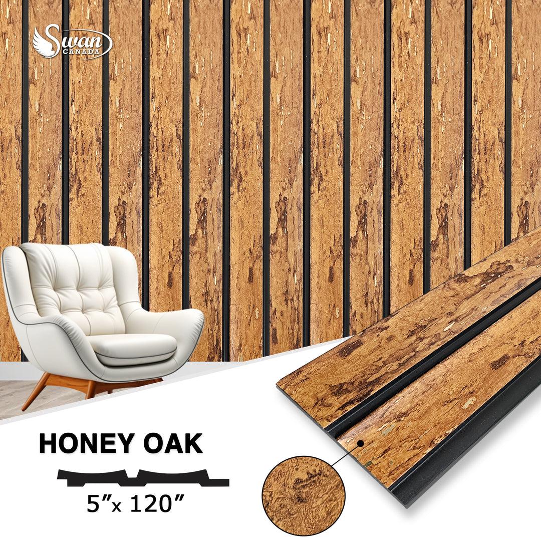 PS Fluted Panels, Honey oak, 20 Panels x 10 feet long.