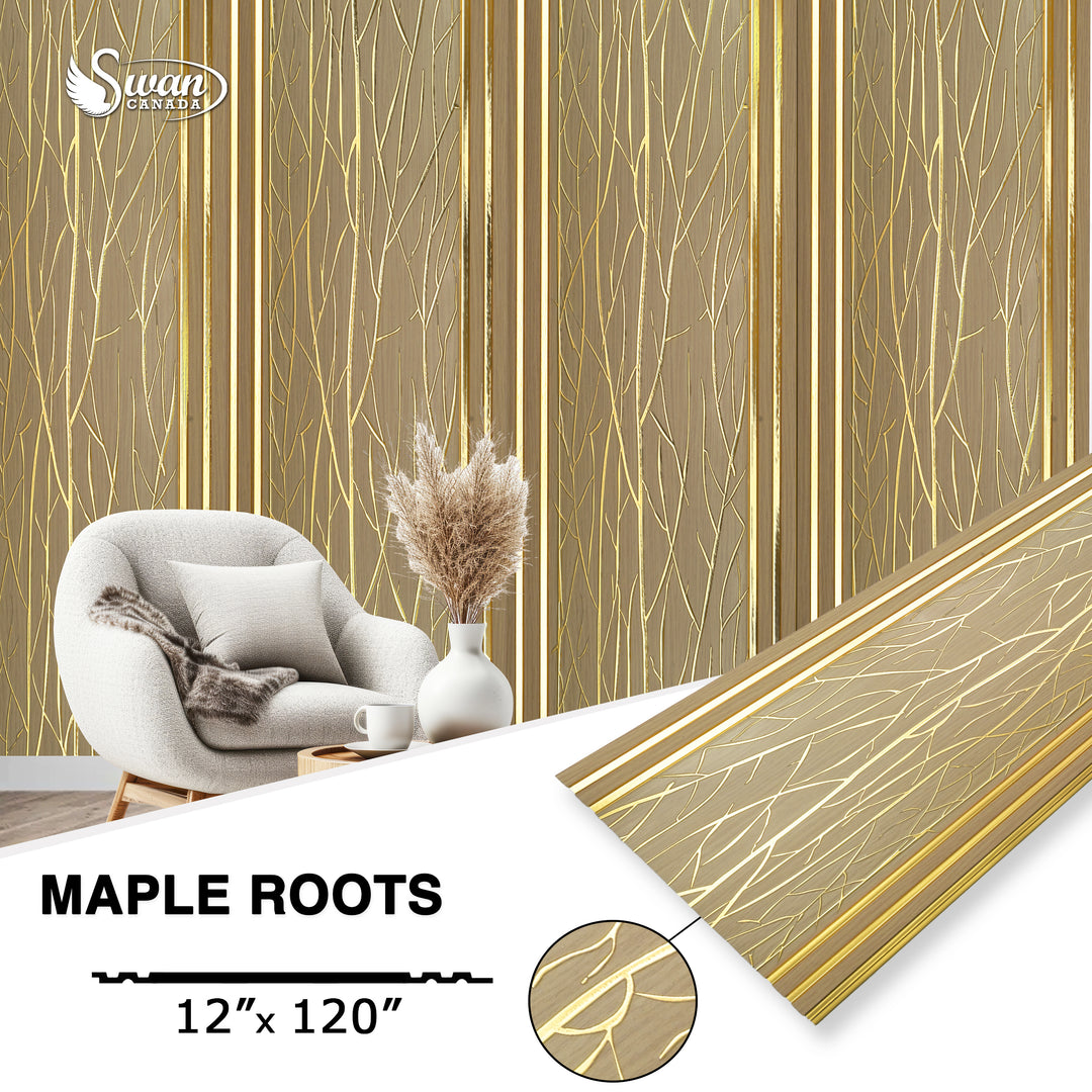 PS Fluted Panels, Maple Roots, 10 Panels x 10 feet long.