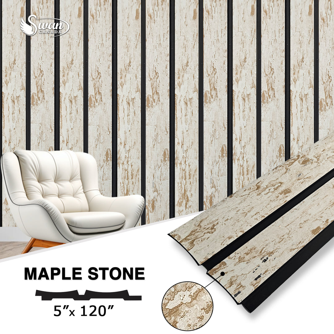 PS Fluted Panels, Maple Stone, 20 Panels x 10 feet long.