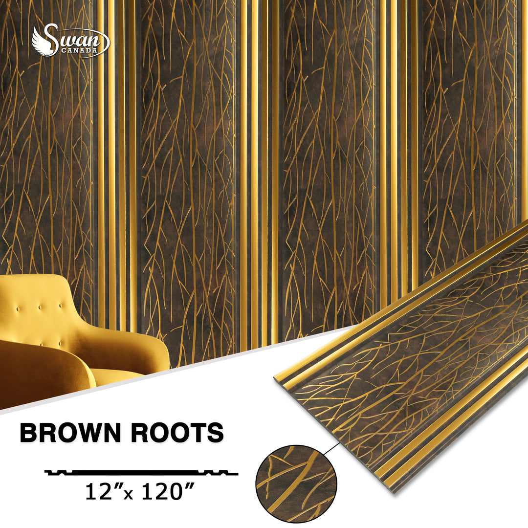 PS Fluted Panels, Brown Roots, 10 Panels x 10 feet long.