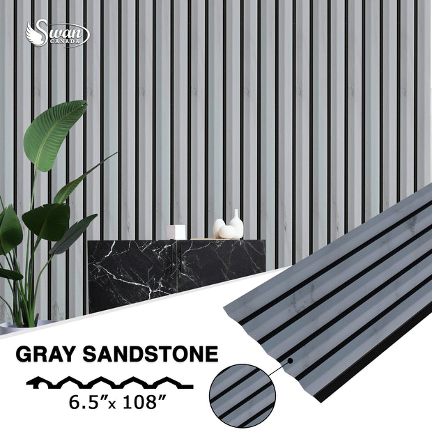 PS Fluted Panels, Gray Sandstone, 20 Panels x 9 feet long.