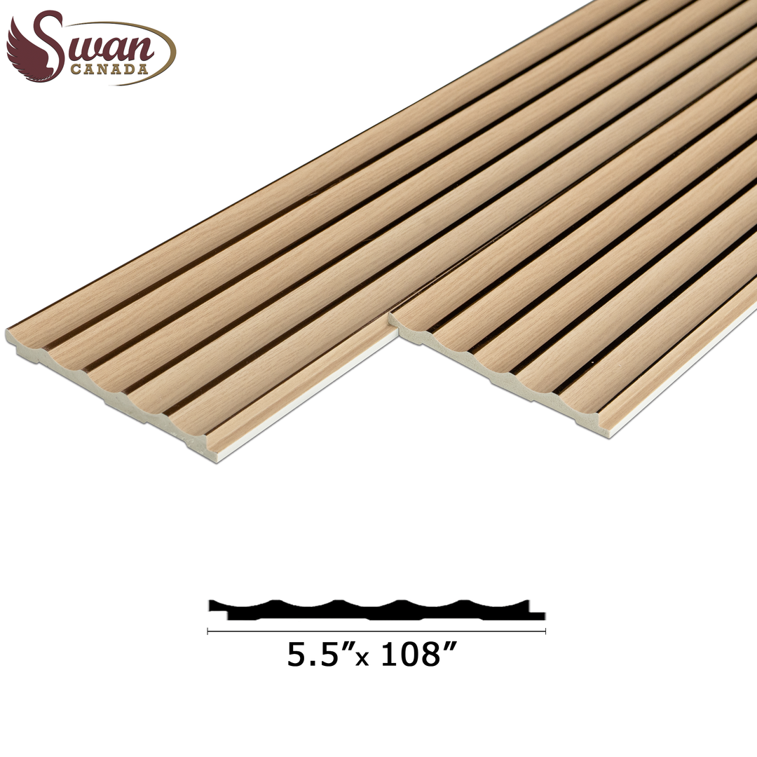 PS Fluted Panels, Sandy Wood, 20 Panels x 9 feet long.