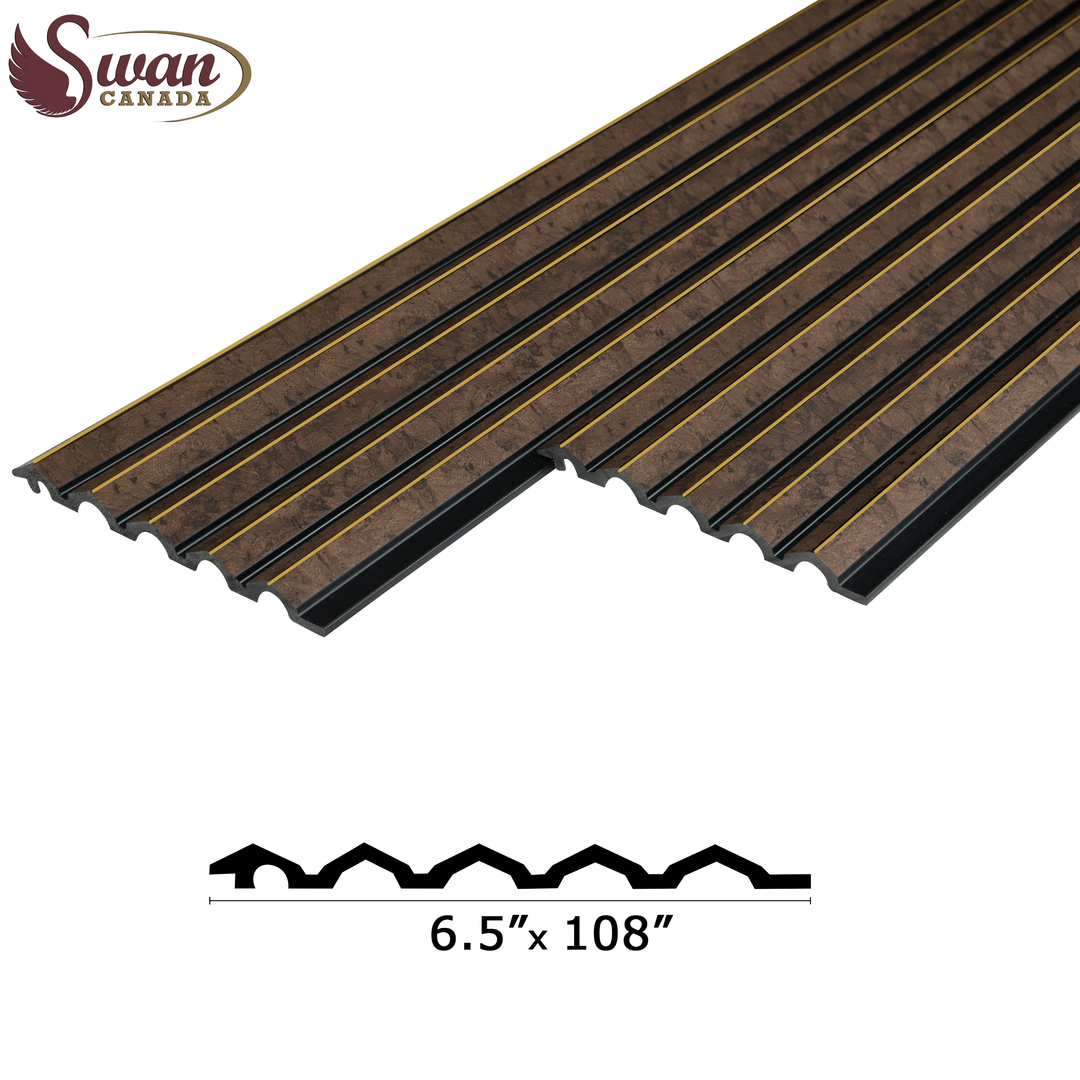 PS Fluted Panels, Dark Brown, 20 Panels x 9 feet long.