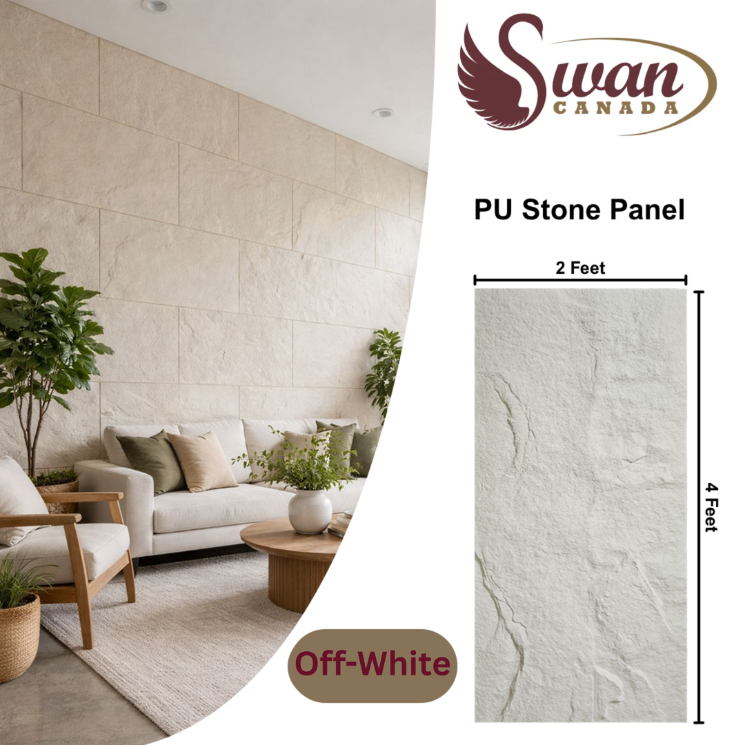 PU Faux Stone, Off-White Stone, 2 X 4 Feet, 10 Boards