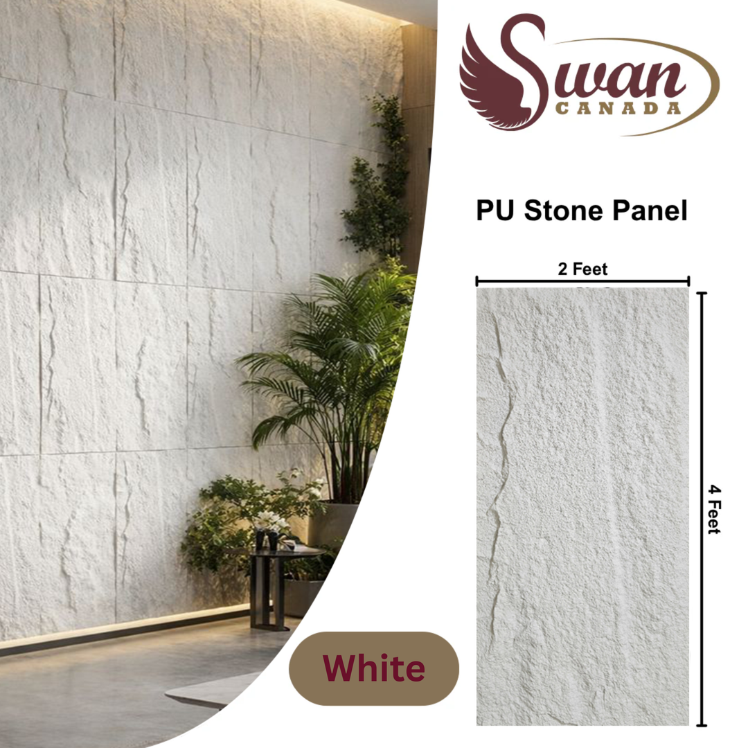 PU Faux Stone, White Stone, 2 X 4 Feet, 10 Boards