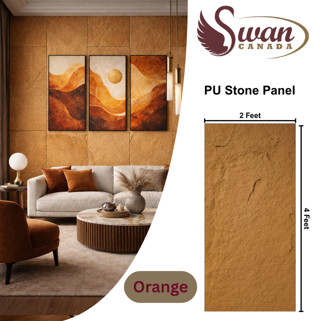 PU Faux Stone, Orange Stone, 2 X 4 Feet, 10 Boards