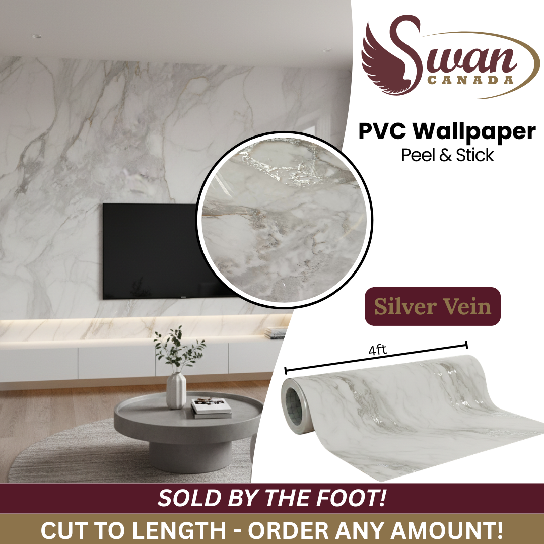 PVC Wallpaper Sticker, Silver Vein