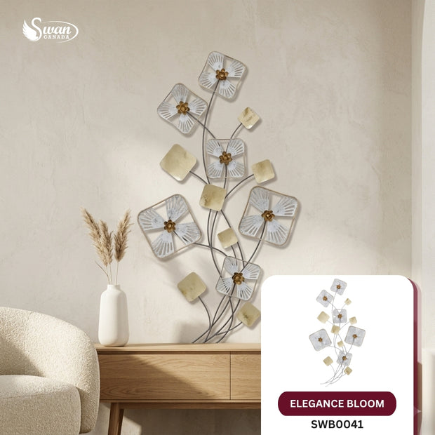 Décoration murale, décoration murale Elegance Bloom, 18,75 po x 36,25 po, 1 pièce