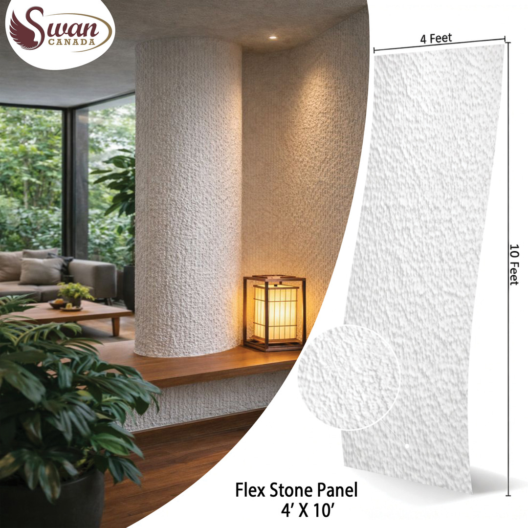 Flex Stone, White Rippled Stone, 4ft x 10ft