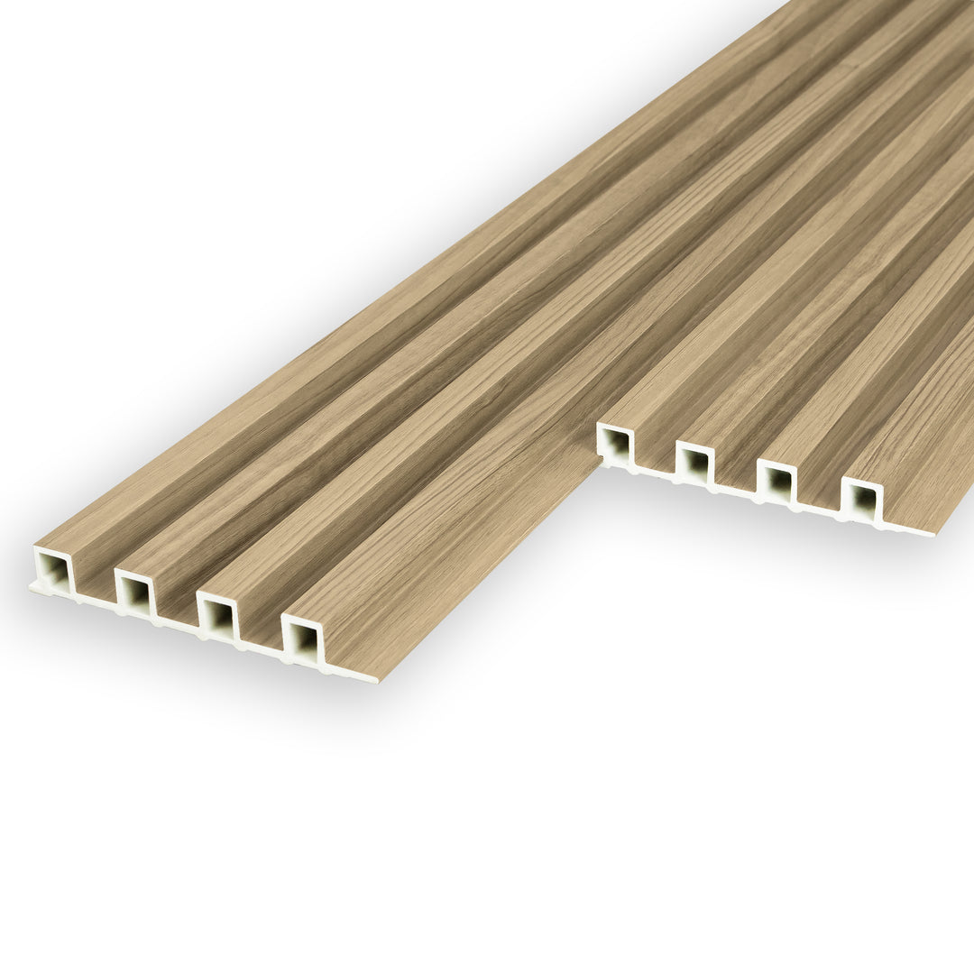 Panneaux cannelés WPC, bois sablonneux, 10 panneaux x 9 pieds de long. 