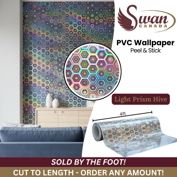 Autocollant Mural PVC, Prisme Lumineux Alvéolé