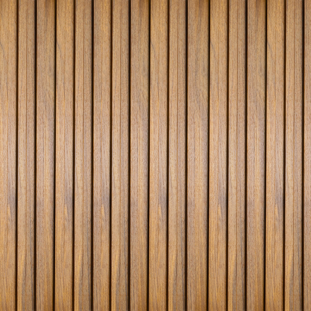 WPC Fluted Panels, Hazelnut Wood, 10 Panels x 9 feet long.
