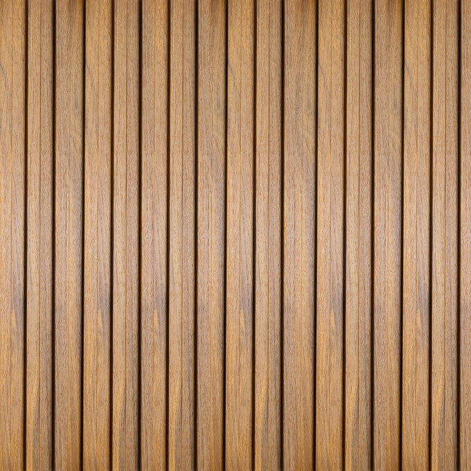 WPC Fluted Panels, Hazelnut Wood, 10 Panels x 9 feet long.