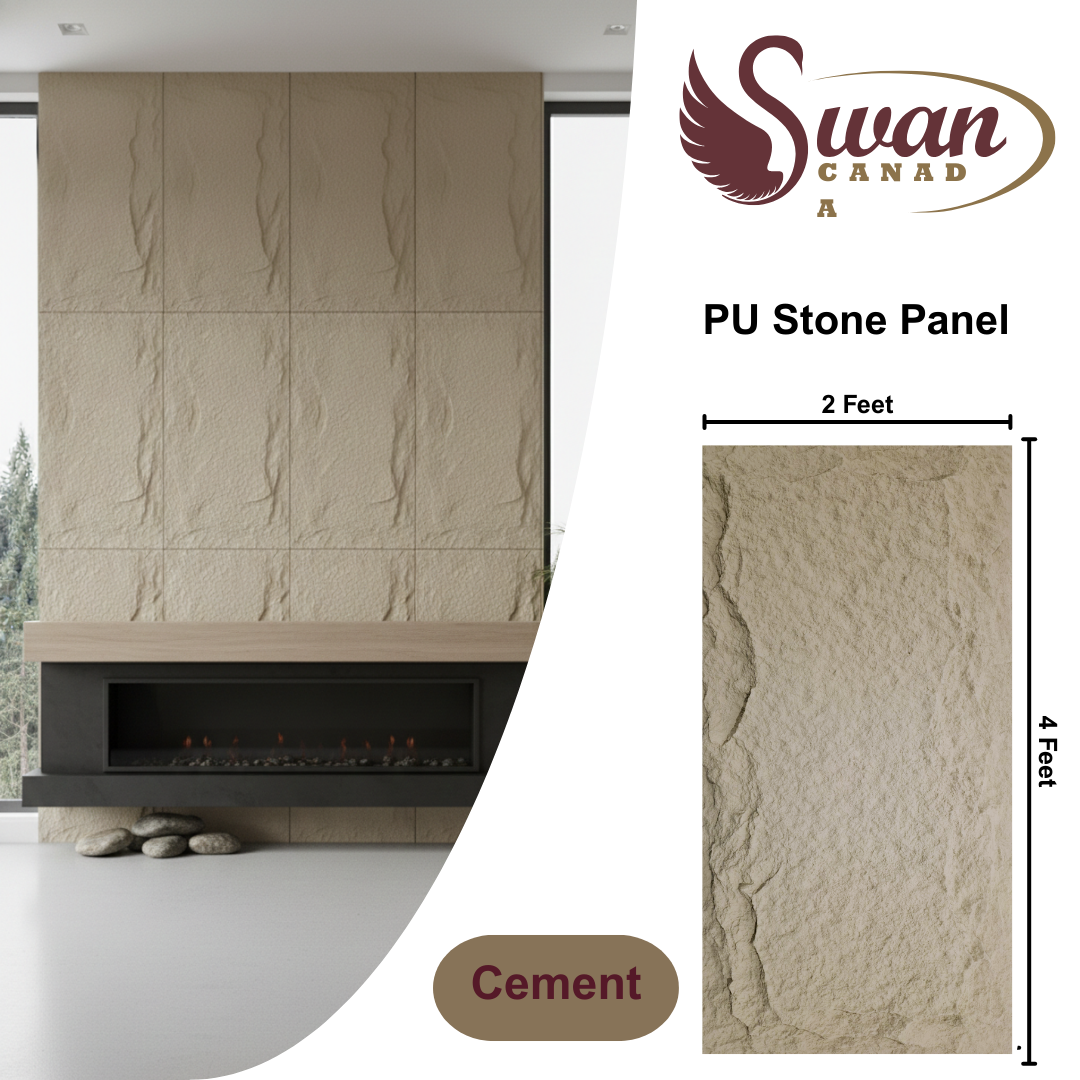 PU Faux Stone, Natural Cement Stone, 2 X 4 Feet, 6 Boards
