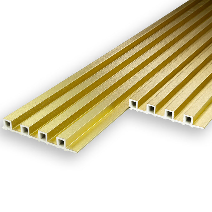 WPC Fluted Panels, Gold Color, 10 Panels x 9 feet long