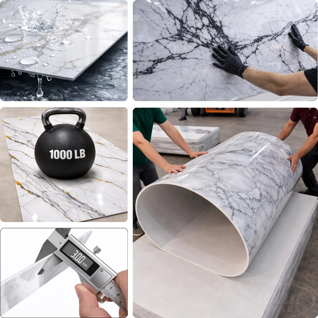 UV Marble Sheets, Golden Mirage, 1 Sheet, 4 X 9 Feet