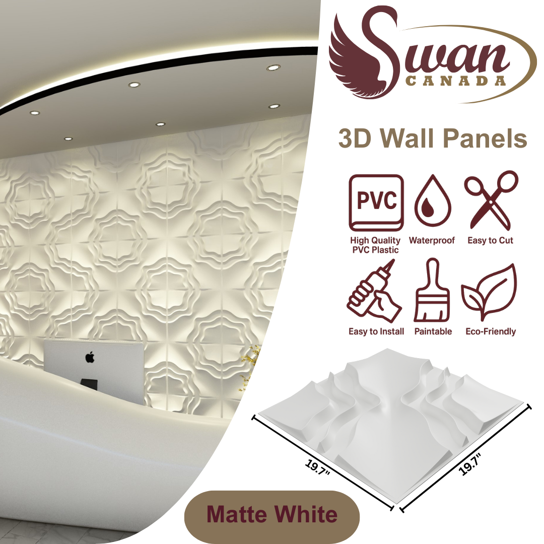 3D Wall Panels, Decorous Style, 19.7" x 19.7"