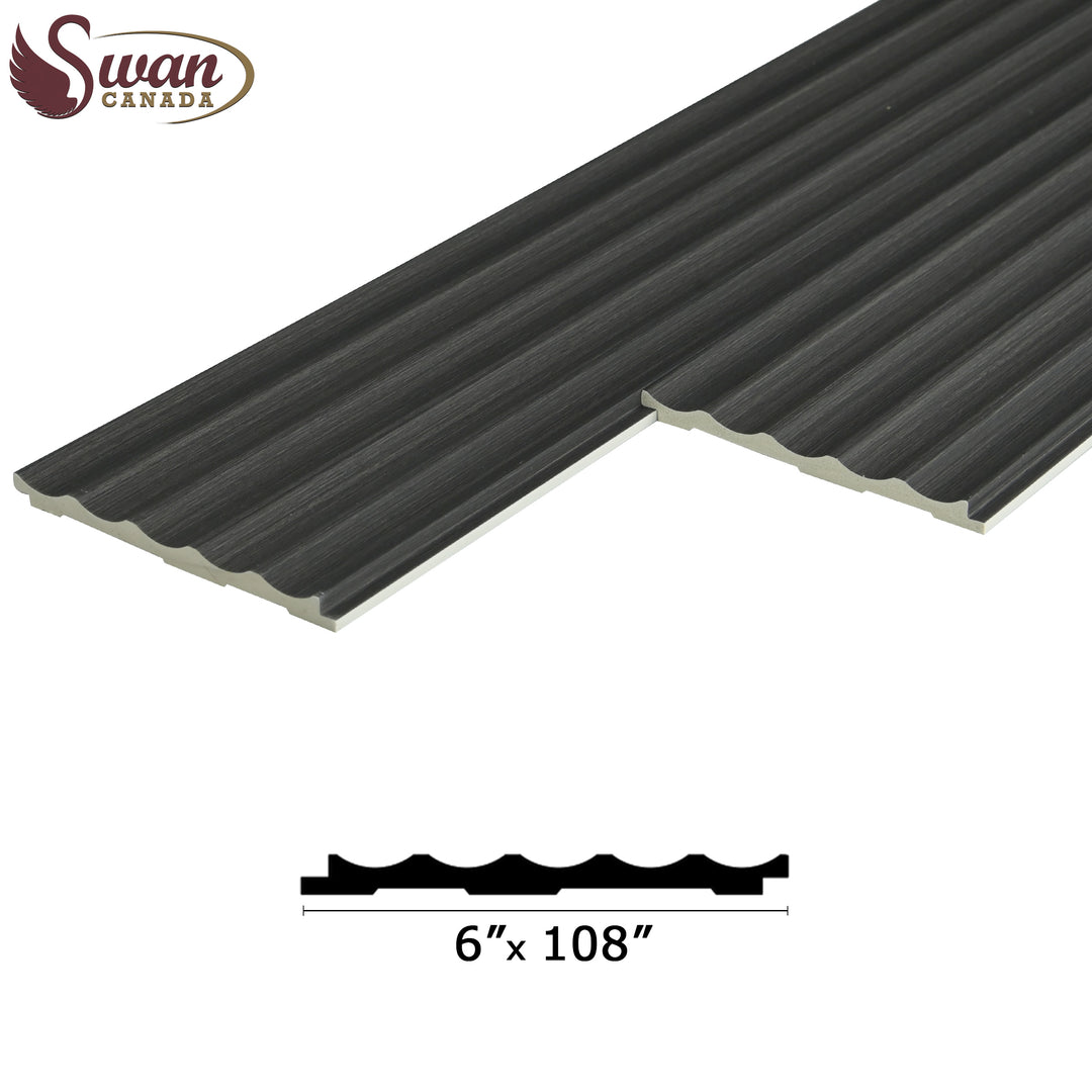 PS Fluted Panels, Dark Gray, 20 Panels x 9 feet long.