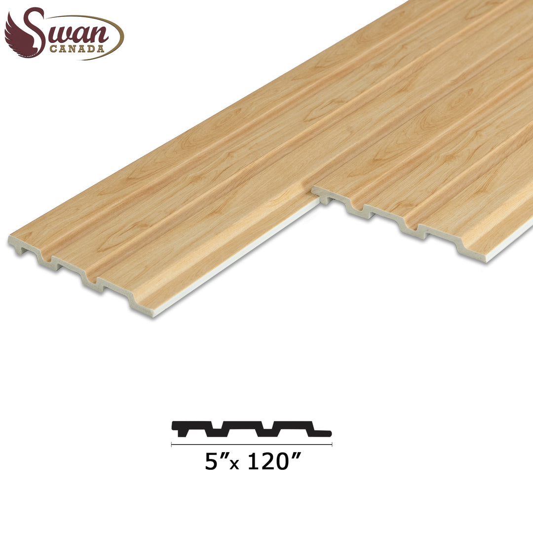 PS Fluted Panels, Natural Oak, 20 Panels x 10 feet long.