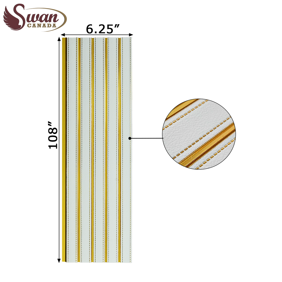 PS Fluted Panels, White & Gold, 20 Panels x 9 feet long.