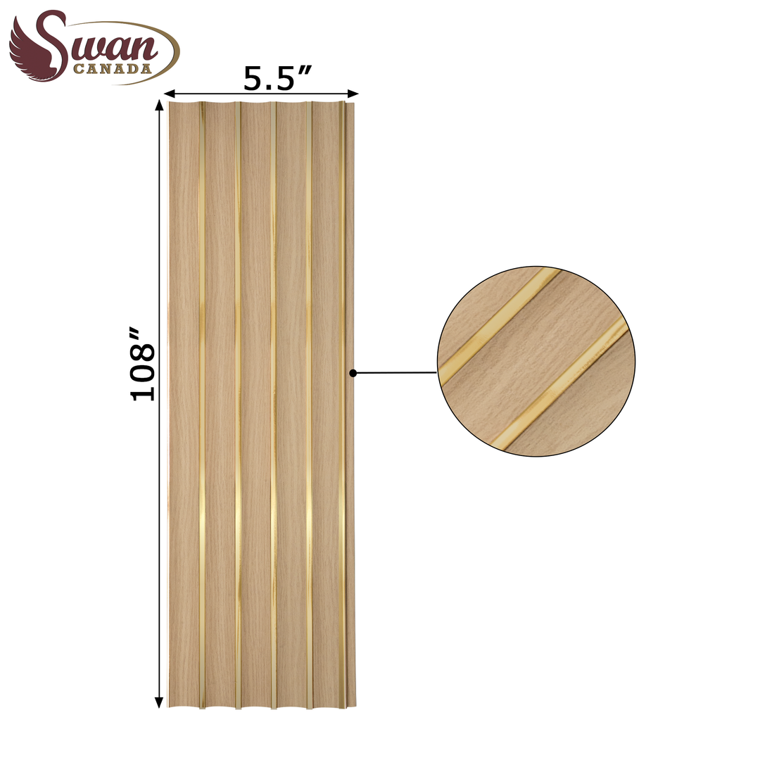PS Fluted Panels, Sandy Wood, 20 Panels x 9 feet long.