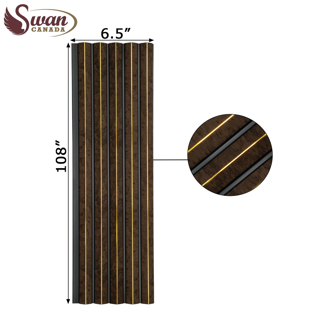 PS Fluted Panels, Dark Brown, 20 Panels x 9 feet long.
