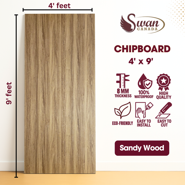 Chip Boards, Sandy Wood, 1 Board, 4 X 9 Feet