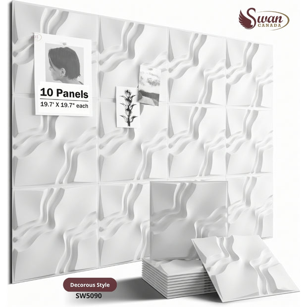 Panneaux muraux 3D, style décoratif, 19,7" x 19,7"