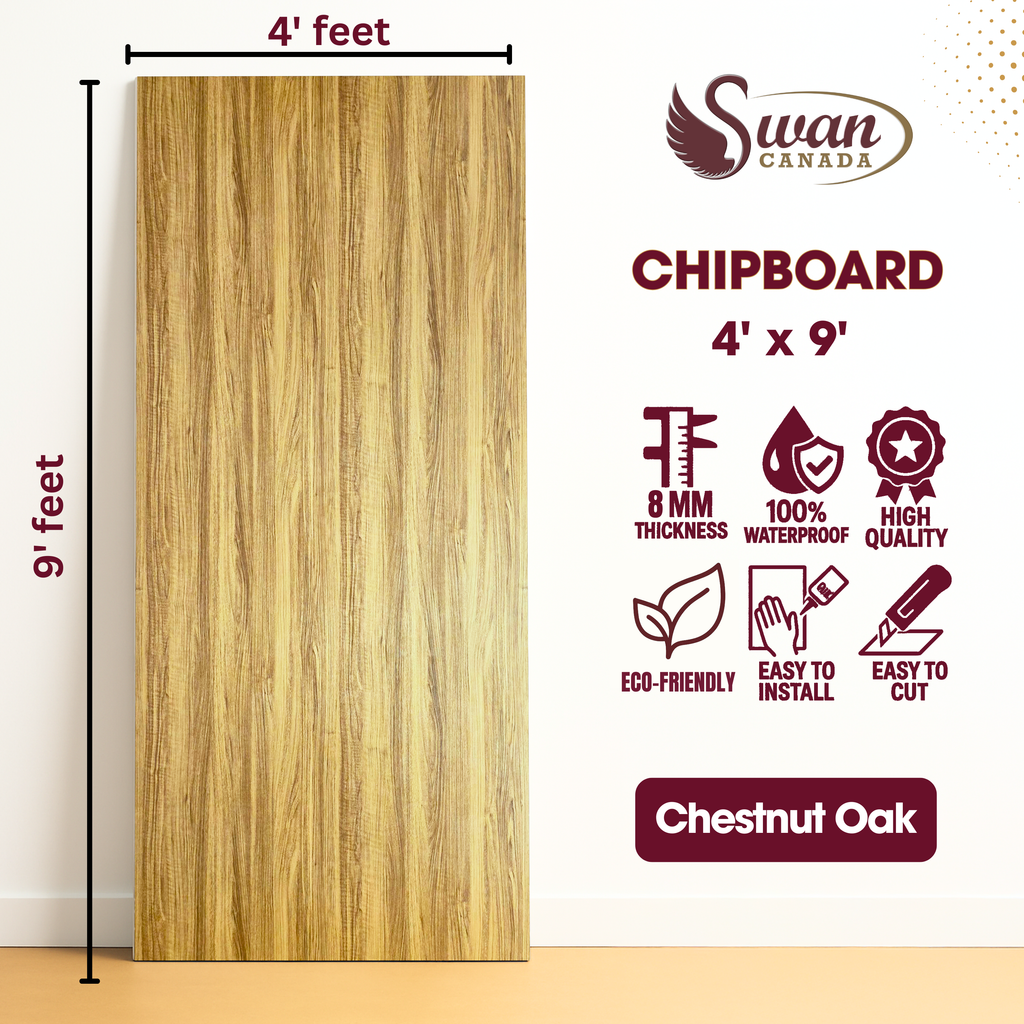 Chip Boards, Chestnut Oak, 1 Board, 4 X 9 Feet – Swan Canada