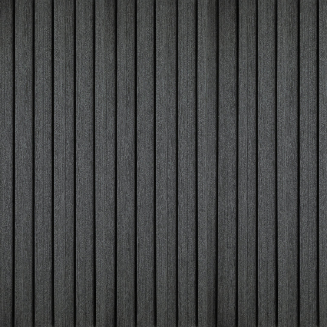 WPC Fluted Panels, Black Ash, 10 Panels x 10 feet long
