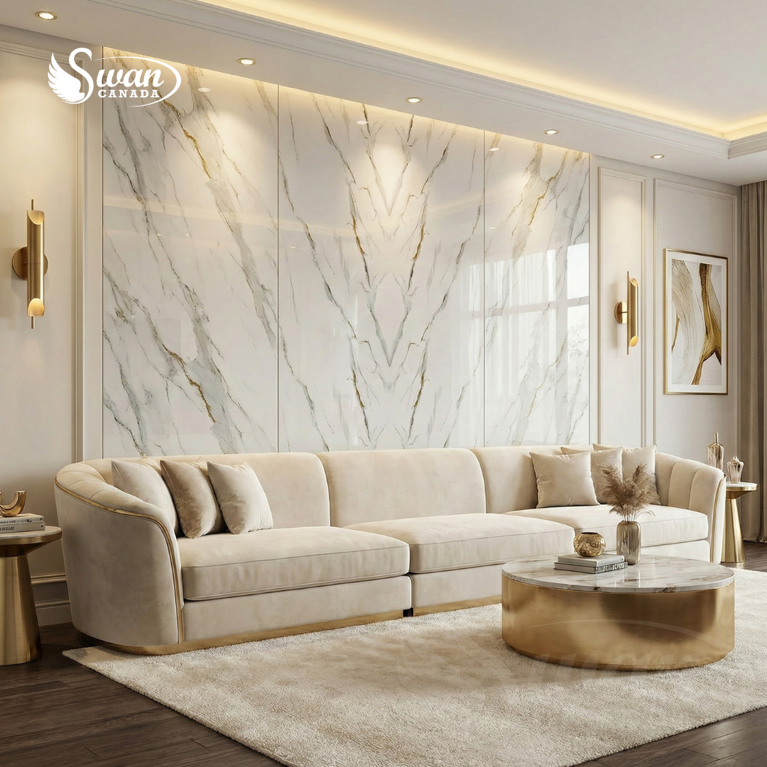 UV Marble Sheets, Golden Mirage, 1 Sheet, 4 X 9 Feet