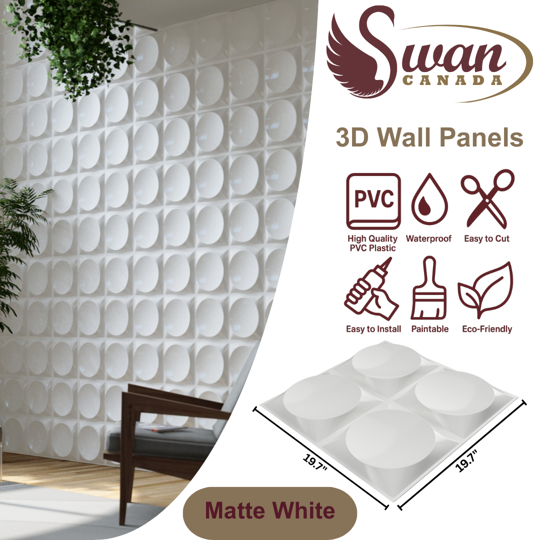 3D Wall Panels, Moon Face, 19.7" x 19.7"