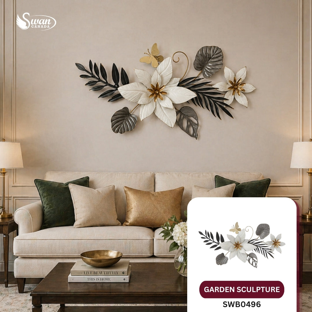 Décoration murale, sculpture murale de jardin de papillons, 31 po x 16,5 po, 1 pièce
