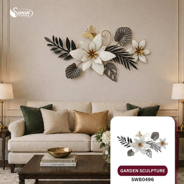 Décoration murale, sculpture murale de jardin de papillons, 31 po x 16,5 po, 1 pièce