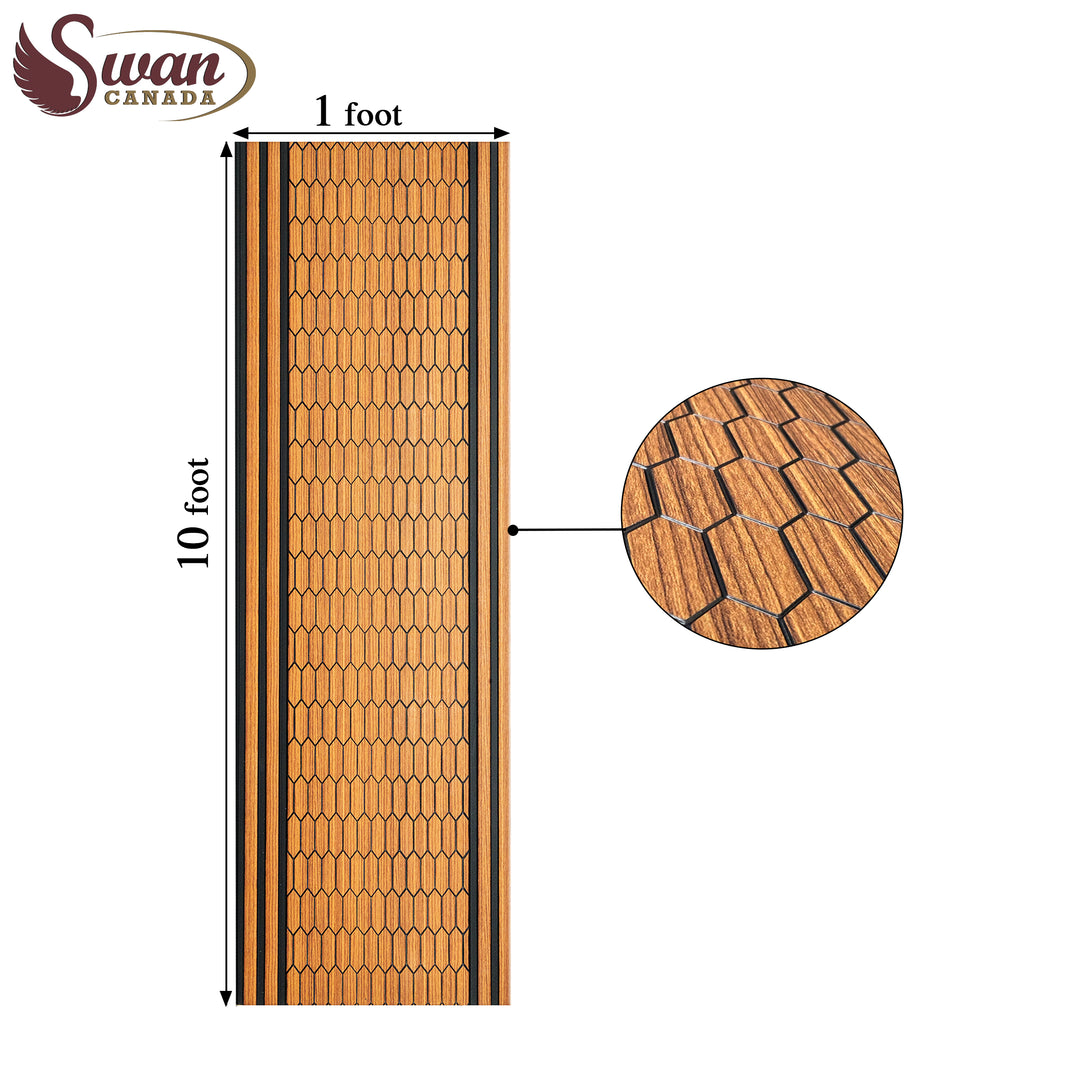 PS Fluted Panels, Walnut Hexagon, 10 Panels x 10 feet long.