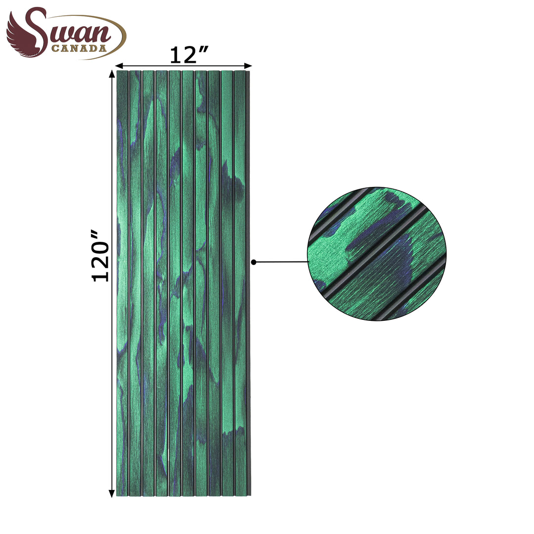 PS Fluted Panels, Green Flames, 10 Panels x 10 feet long.