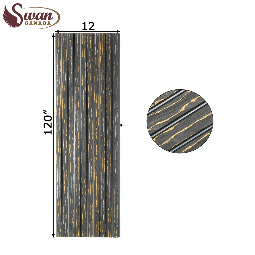 PS Fluted Panels, Brown Oak, 10 Panels x 10 feet long.
