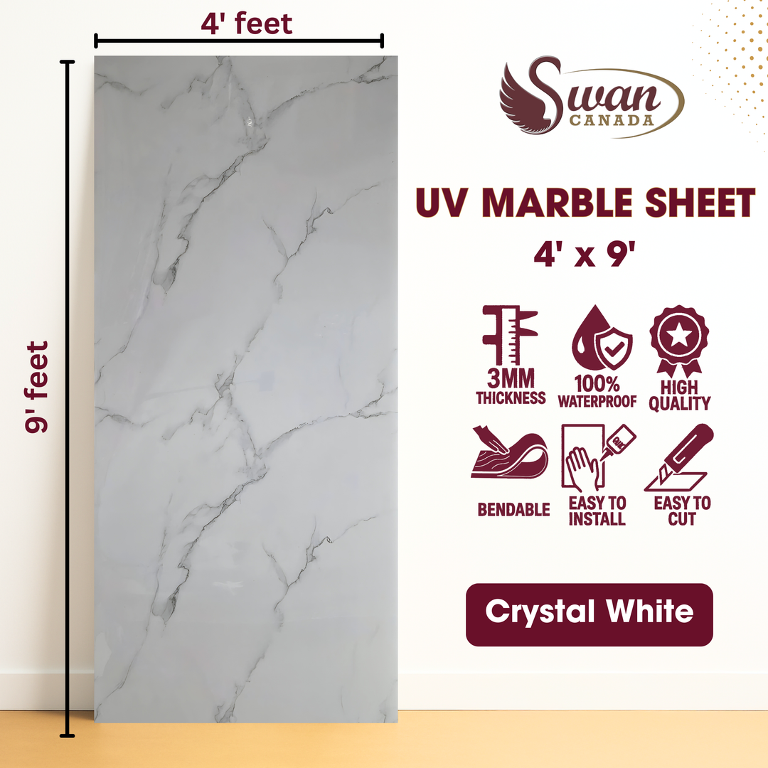 Feuilles de marbre UV, Twilight Gleam, 1 feuille, 4 x 9 pieds 