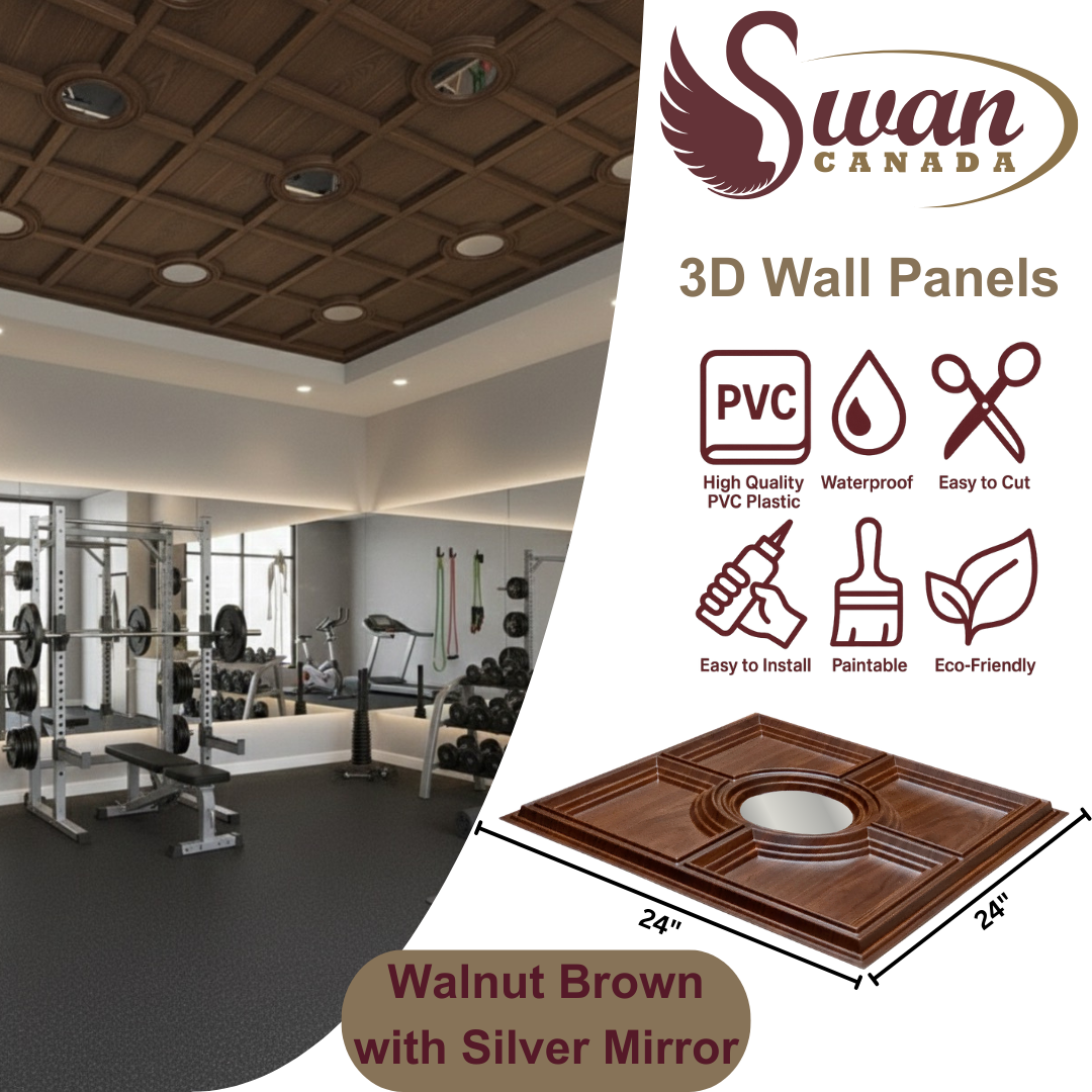 3D Wall Panels, Walnut Brown, 24" x 24"