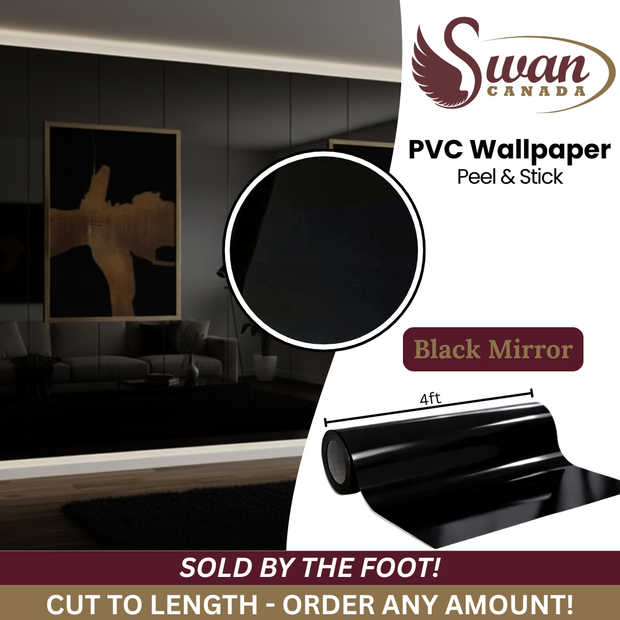 Autocollant mural en PVC, Miroir noir