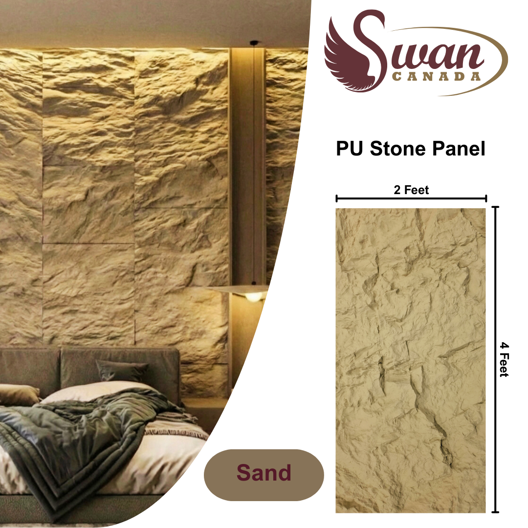 PU Faux Stone, Rough Sand Stone, 2 X 4 Feet, 6 Boards