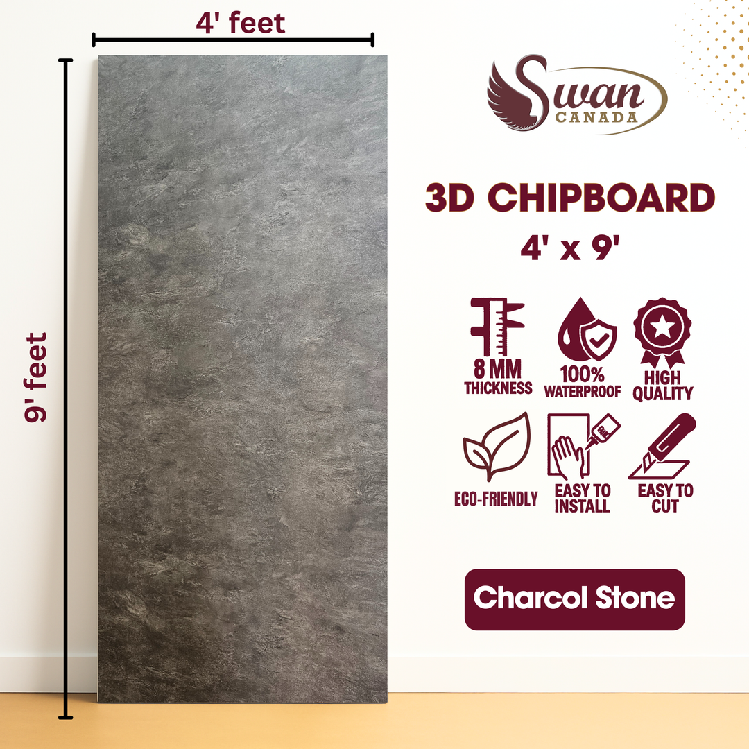 Panneau en relief, veines d'or Blackshi, 1 feuille, 4 x 9 pieds 