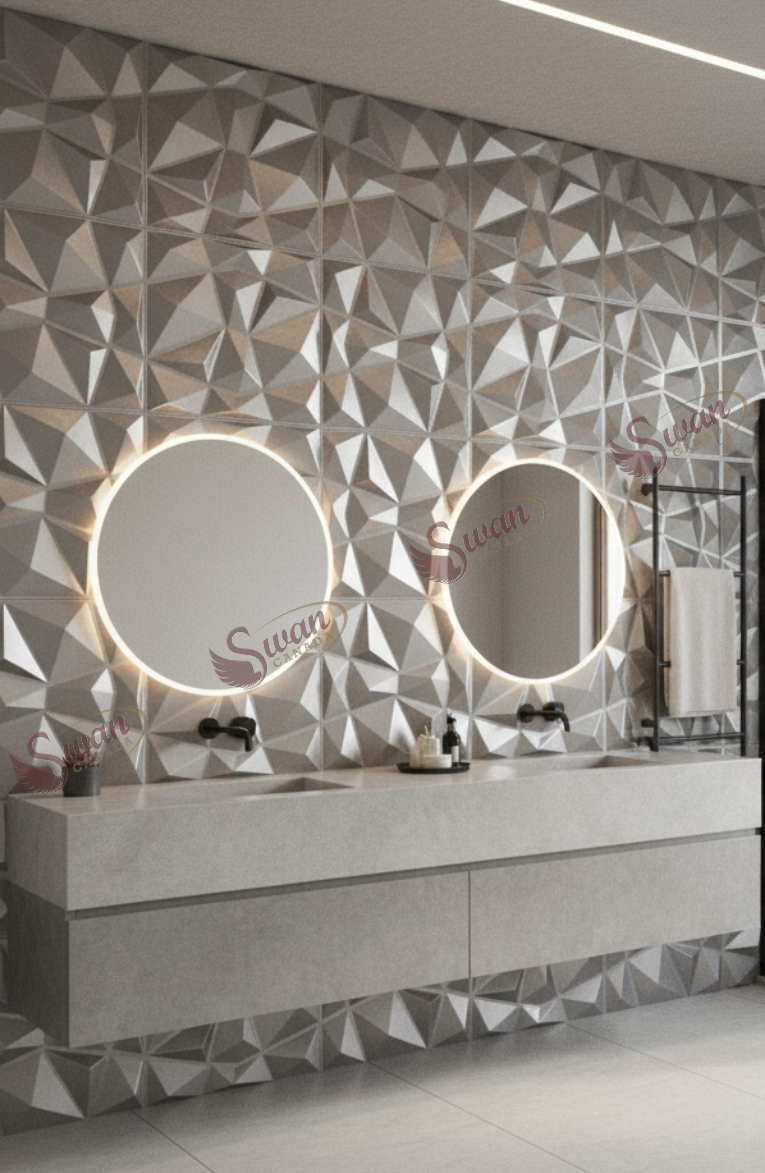 3D Wall Panels, Brushed Silver, 19.7" x 19.7"